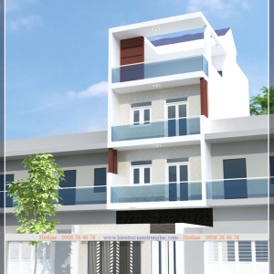 Mẫu Thiết Kế Nh&agrave; 1 Trệt 3 Lầu